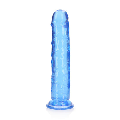 Realrock Crystal Clear Straight 11 In. Dildo Without Balls Blue