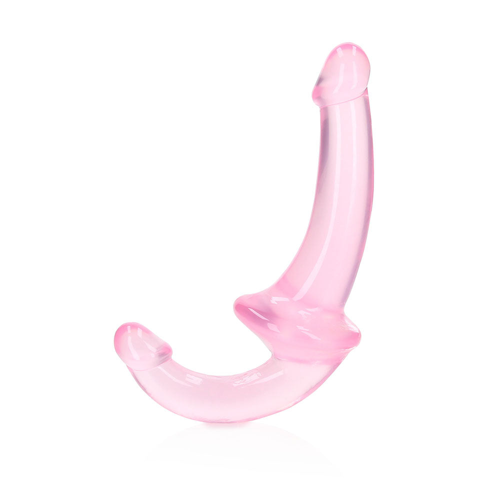 Realrock Crystal Clear 6 In. Strapless Strap-On Dildo Pink