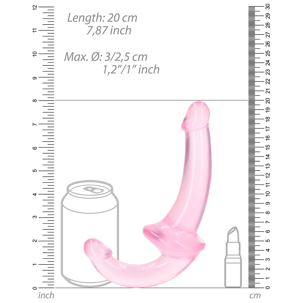 Realrock Crystal Clear 6 In. Strapless Strap-On Dildo Pink