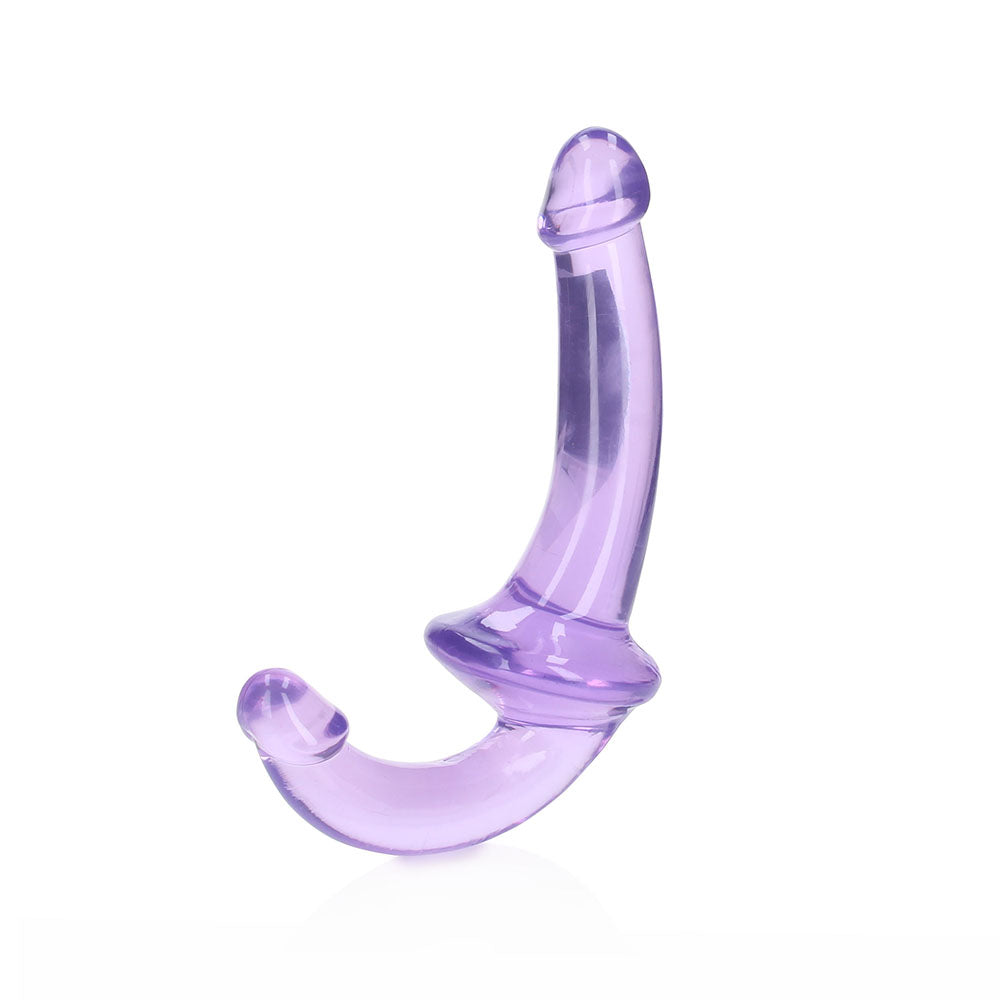 Realrock Crystal Clear 6 In. Strapless Strap-On Dildo Purple