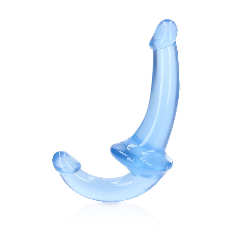 Realrock Crystal Clear 6 In. Strapless Strap-On Dildo Blue