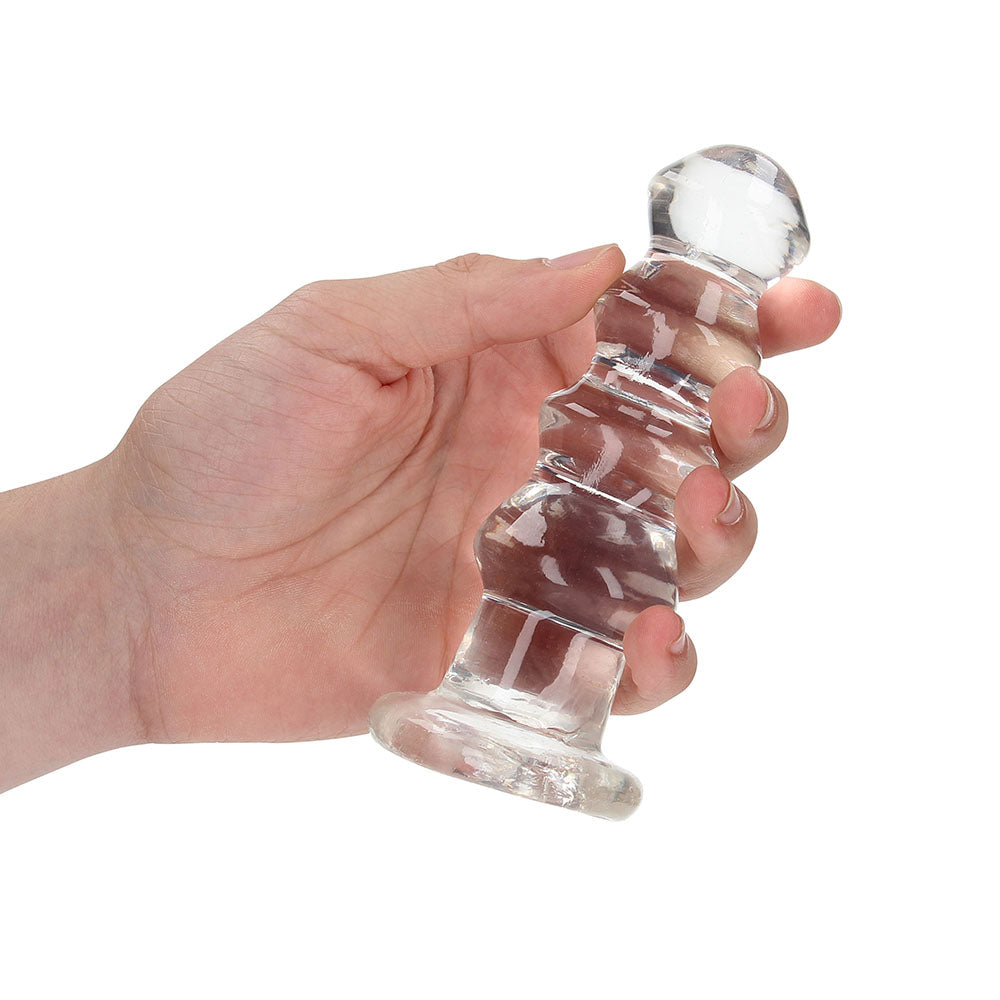 Realrock Crystal Clear Curvy 5.5 In. Dildo/Plug Clear