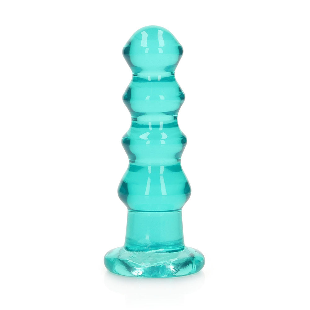 Realrock Crystal Clear Curvy 5.5 In. Dildo/Plug Turquoise