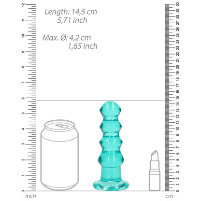 Realrock Crystal Clear Curvy 5.5 In. Dildo/Plug Turquoise