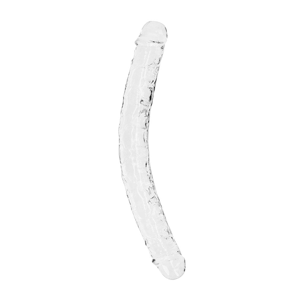 Realrock Crystal Clear Double Dong 13 In. Dual-Ended Dildo Clear