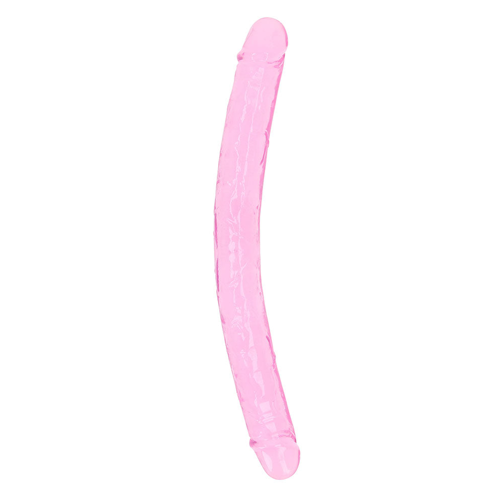 Realrock Crystal Clear Double Dong 13 In. Dual-Ended Dildo Pink