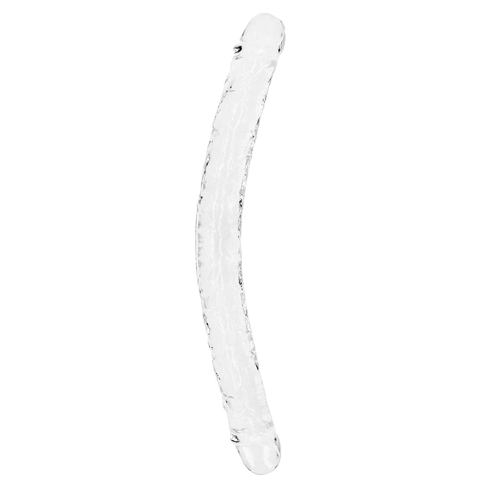 Realrock Crystal Clear Double Dong 18 In. Dual-Ended Dildo Clear