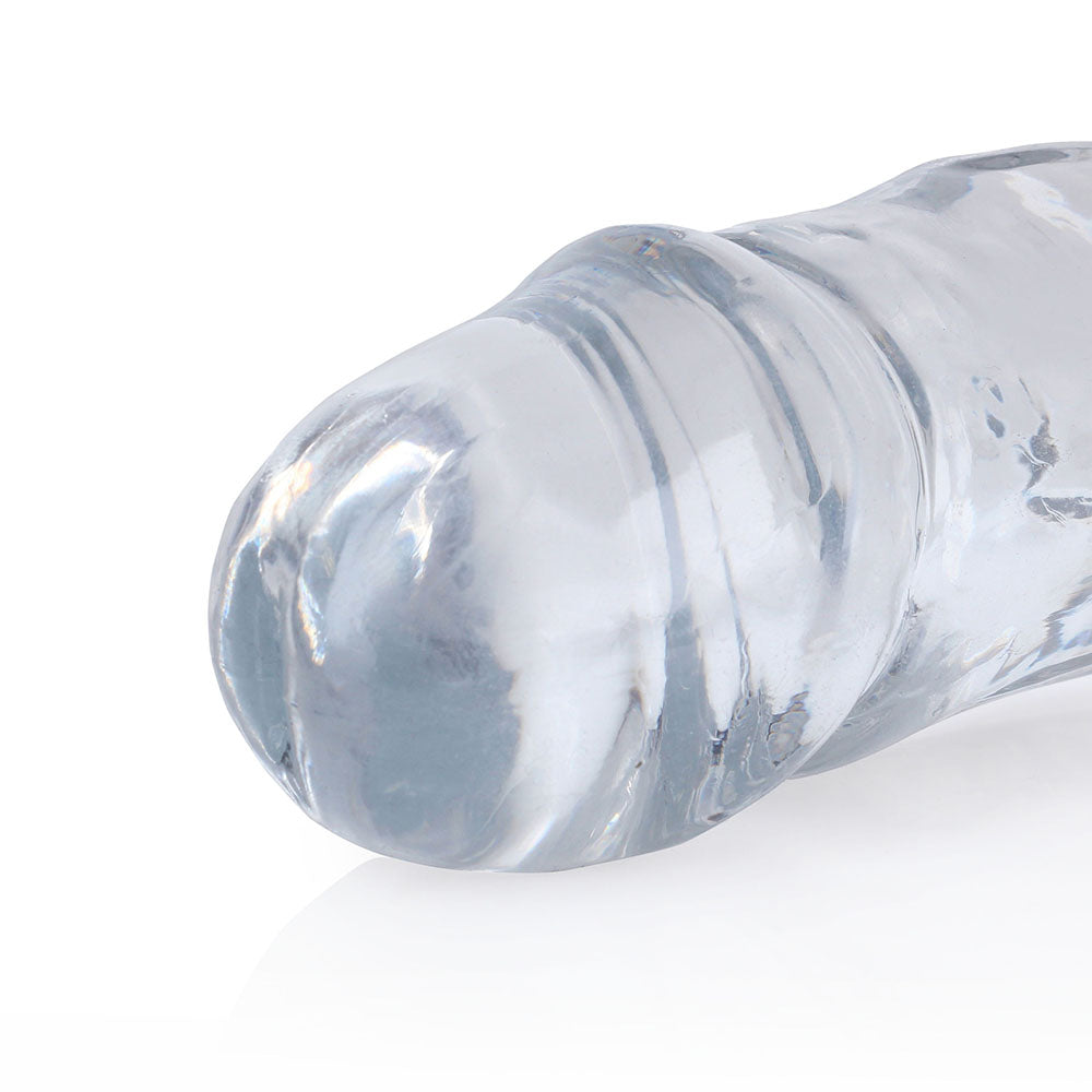 Realrock Crystal Clear Double Dong 18 In. Dual-Ended Dildo Clear