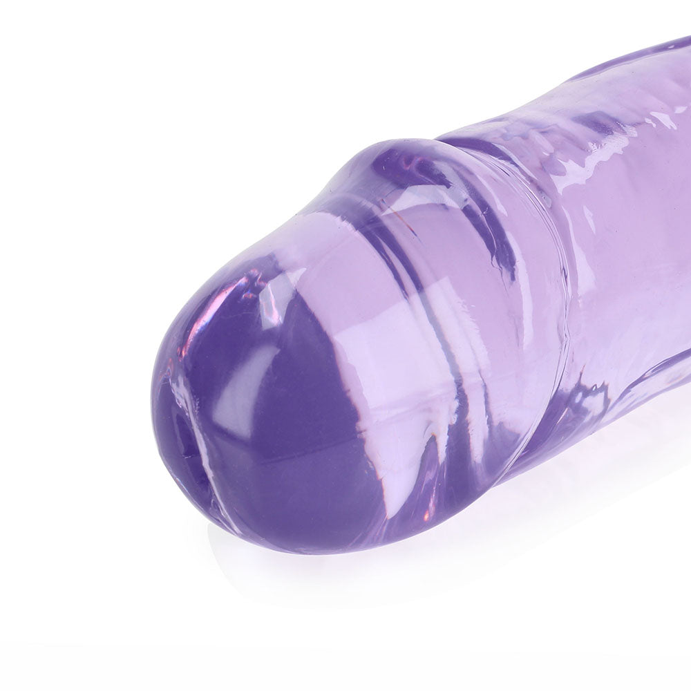 Realrock Crystal Clear Double Dong 18 In. Dual-Ended Dildo Purple