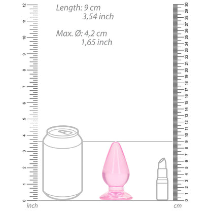 Realrock Crystal Clear 3.5 In. Anal Plug Pink