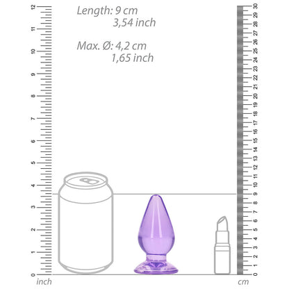 Realrock Crystal Clear 3.5 In. Anal Plug Purple