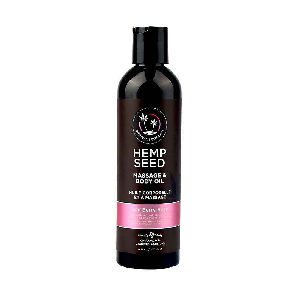 Earthly Body Massage &amp; Body Oil - 8 Oz Zen Berry Rose