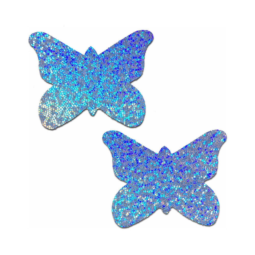 Pastease Butterfly: Baby Blue Glitter Butterflies Nipple Pasties