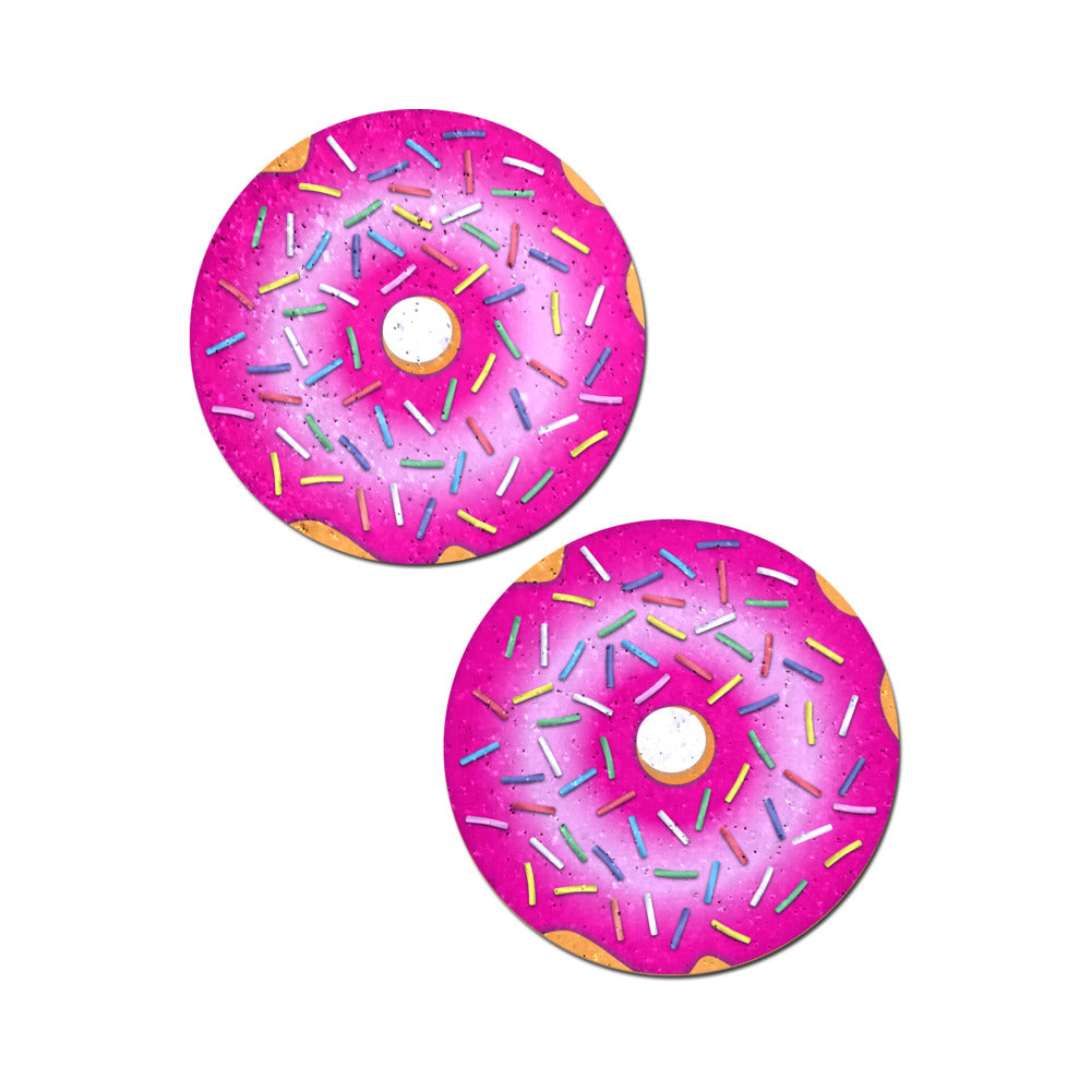 Pastease Donut: Donut With Pink Frosting And Rainbow Sprinkles Nipple Pasties