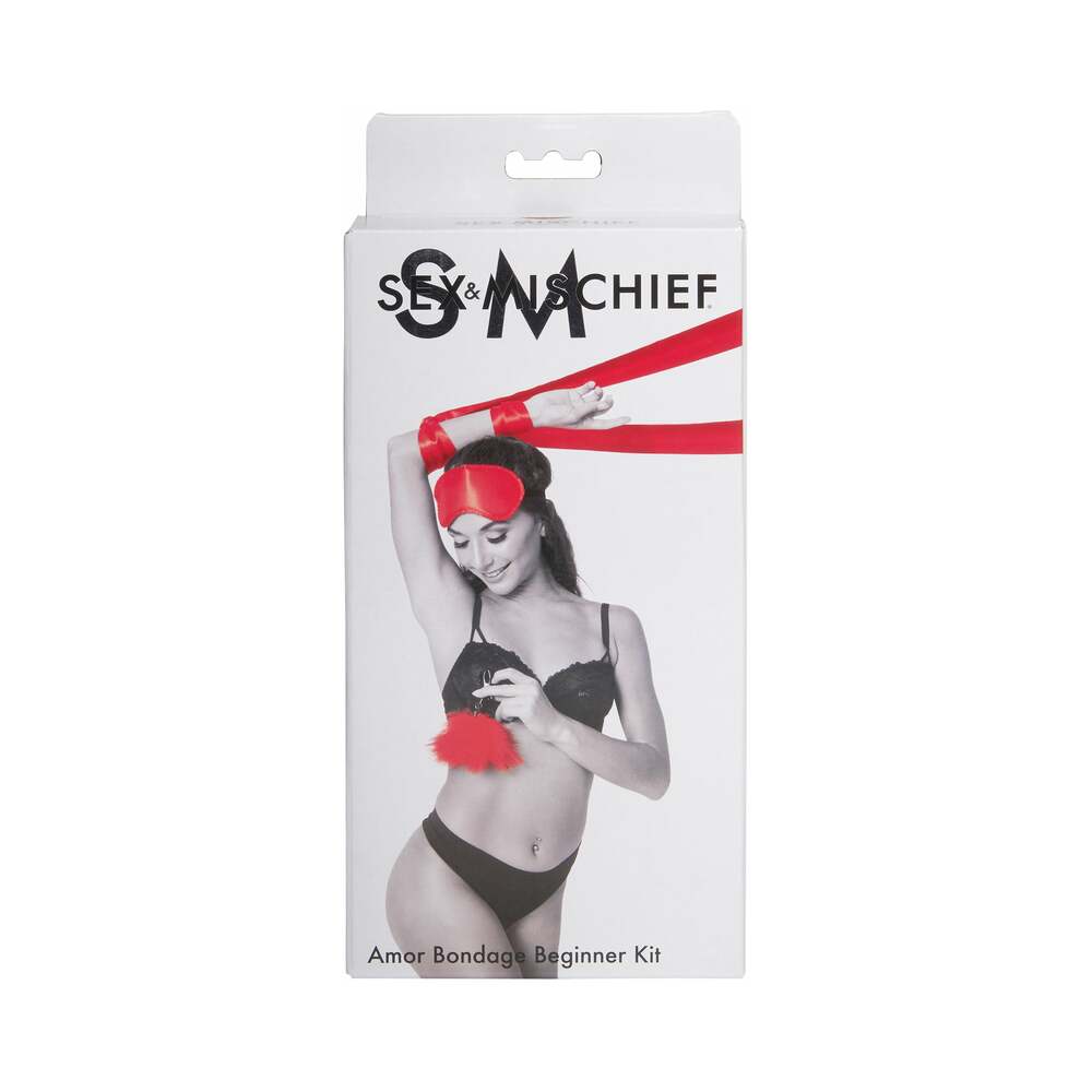 Sportsheets Sex &amp; Mischief Amor Bondage Beginner Kit Red