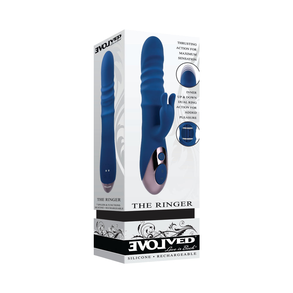 Evolved The Ringer Rechargeable Thrusting Rabbit - Blue