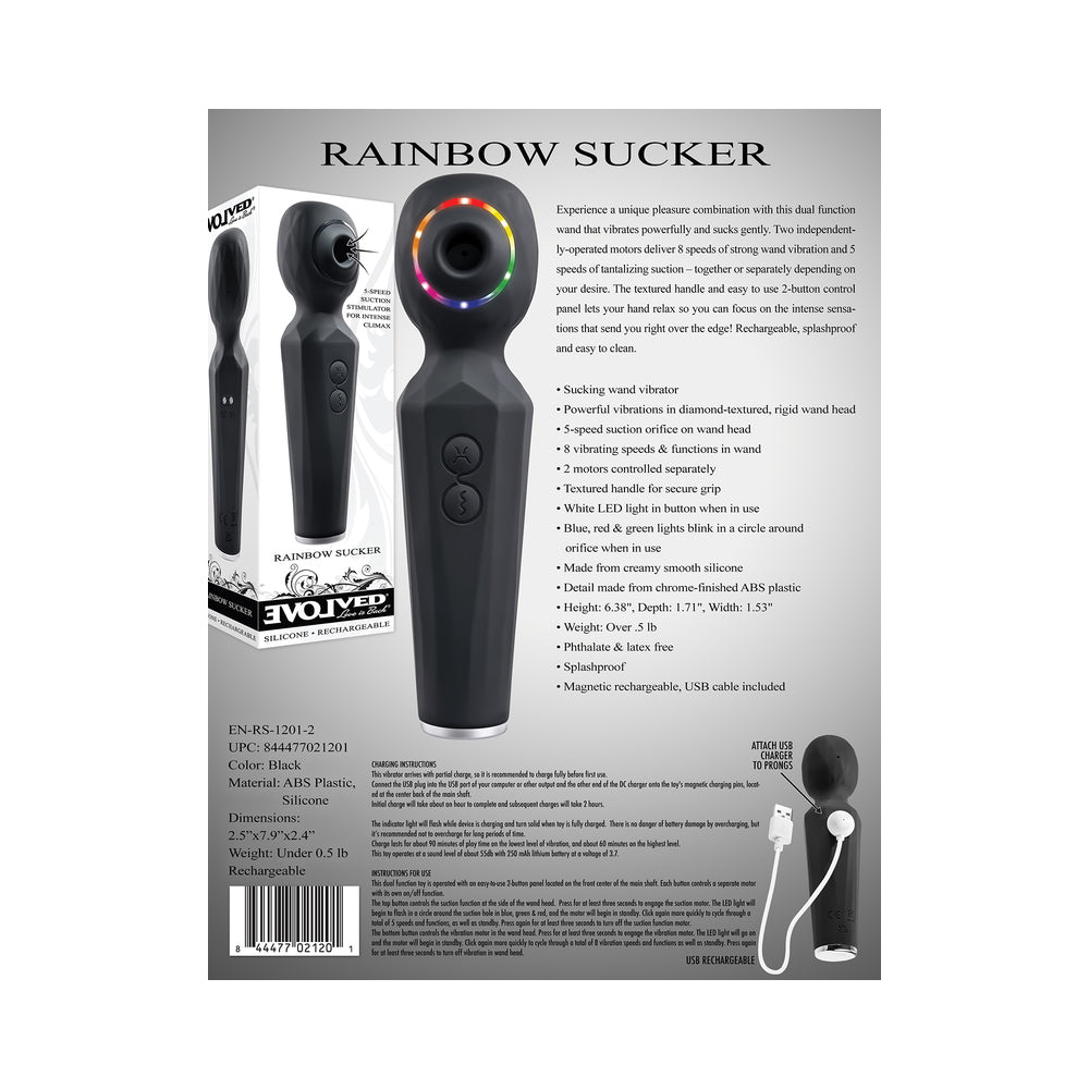 Evolved Rainbow Sucker Wand - Black