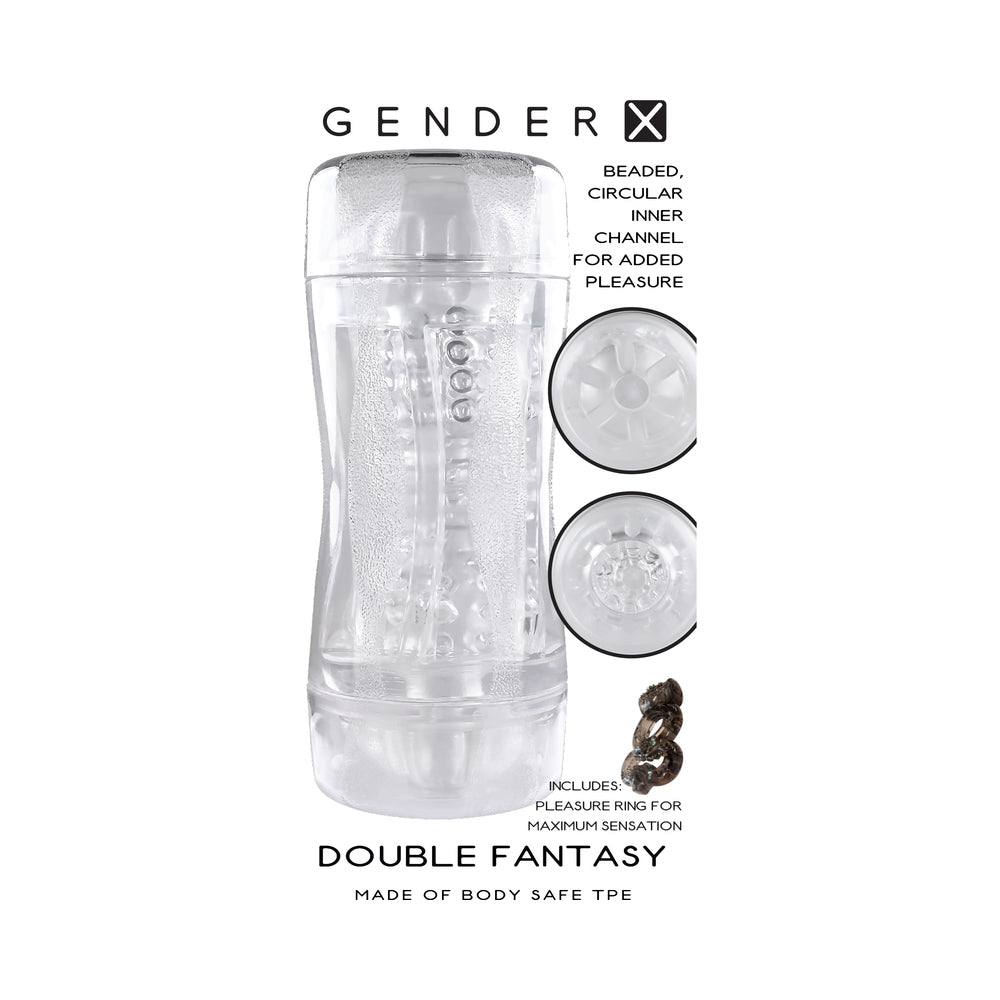 Gender X Double Fantasy Dual-Entry Stroker Clear