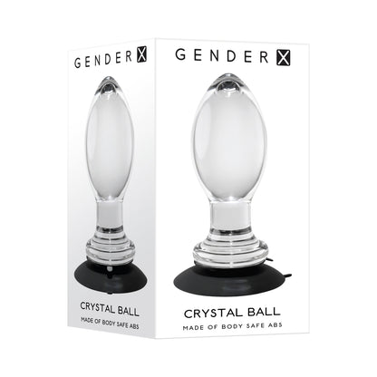 Gender X Crystal Ball Suction Cup Anal Plug Clear