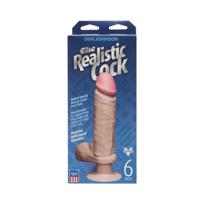 Vibro Realistic Dildo 6 Inch - Beige