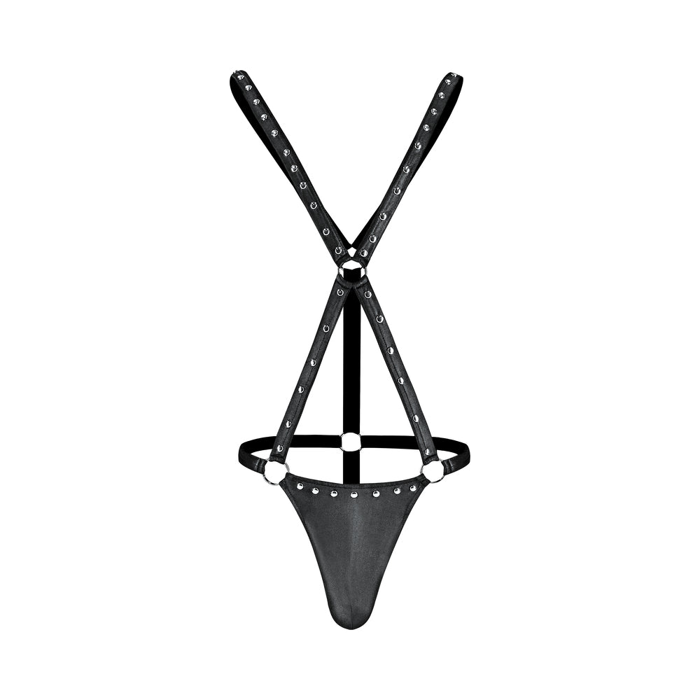 Male Power Fetish Warrior Criss-Cross Body Harness Black L/Xl