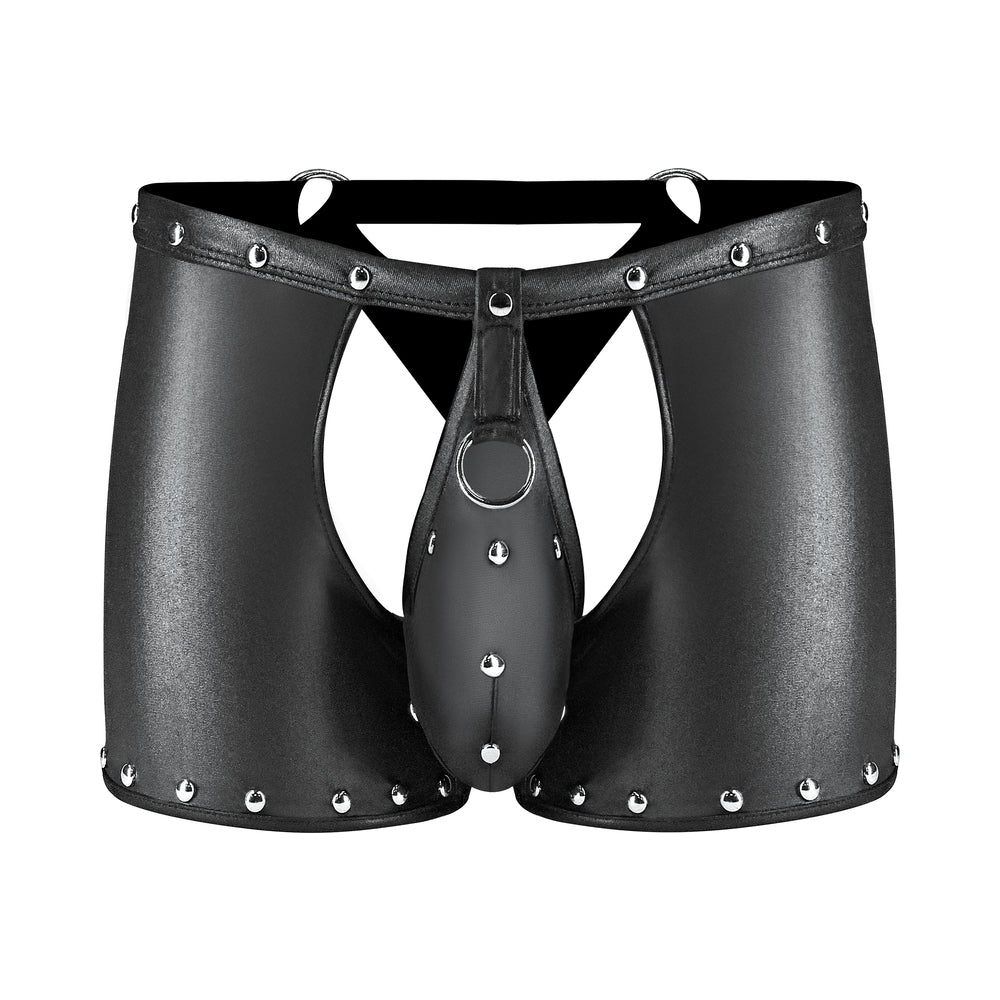 Fetish Poseidon Nylon Spandex Tear Off Cup Thong Short Black L/Lx