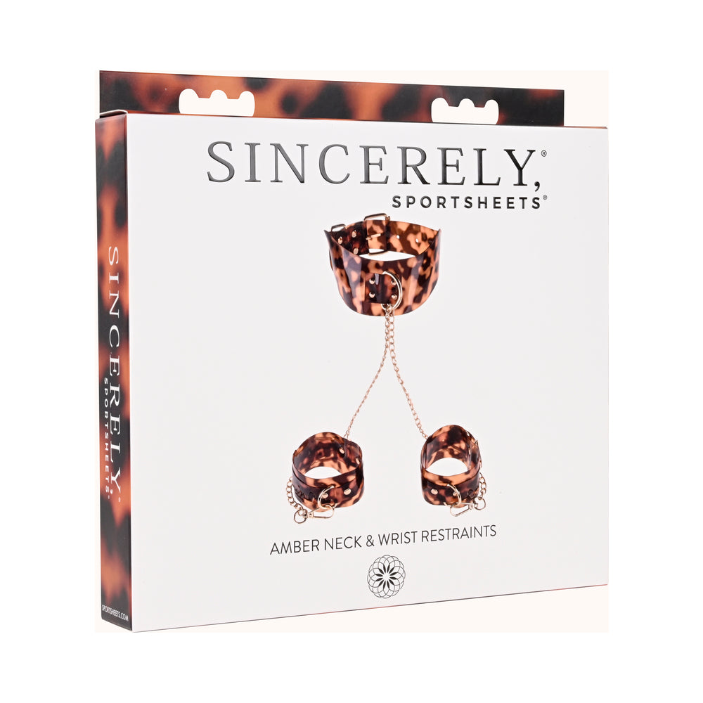 Sincerely, Sportsheets Amber Collection Adjustable Neck And Wrist Restraint Tortoiseshell