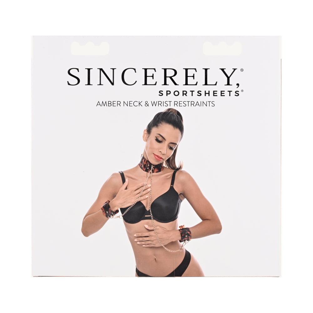 Sincerely, Sportsheets Amber Collection Adjustable Neck And Wrist Restraint Tortoiseshell