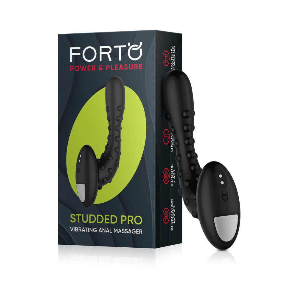 Forto Studded Pro Vibrating Massager Black