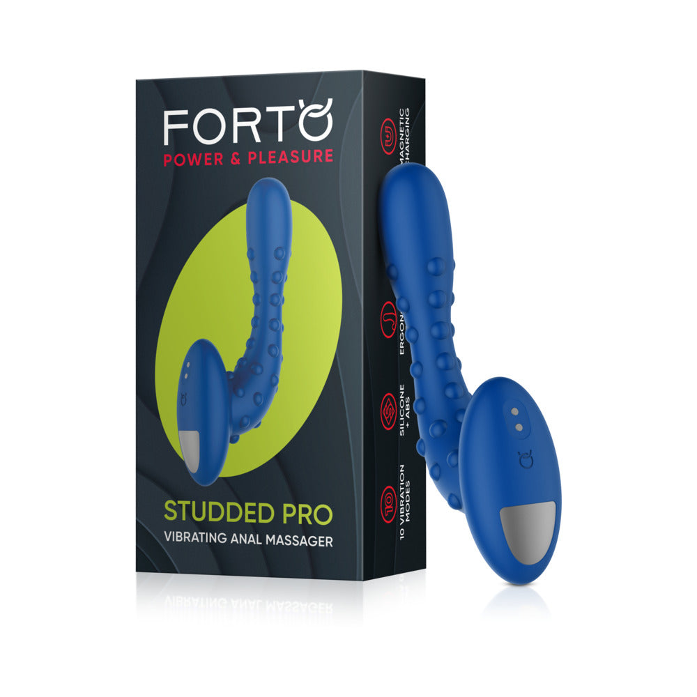 Forto Studded Pro Vibrating Massager Blue