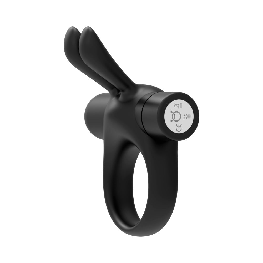 Forto Bunny Vibrating Cockring Black