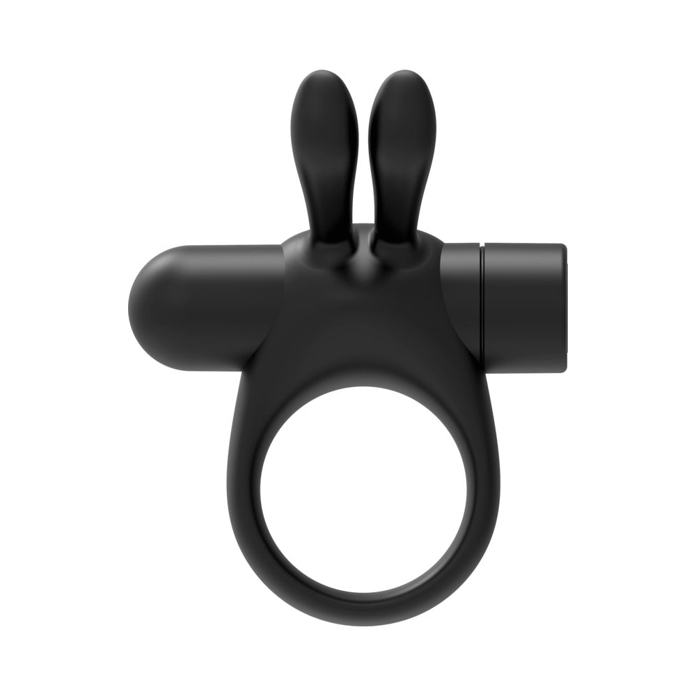 Forto Bunny Vibrating Cockring Black