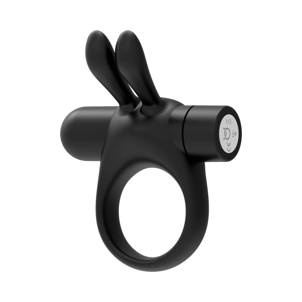 Forto Bunny Vibrating Cockring Black