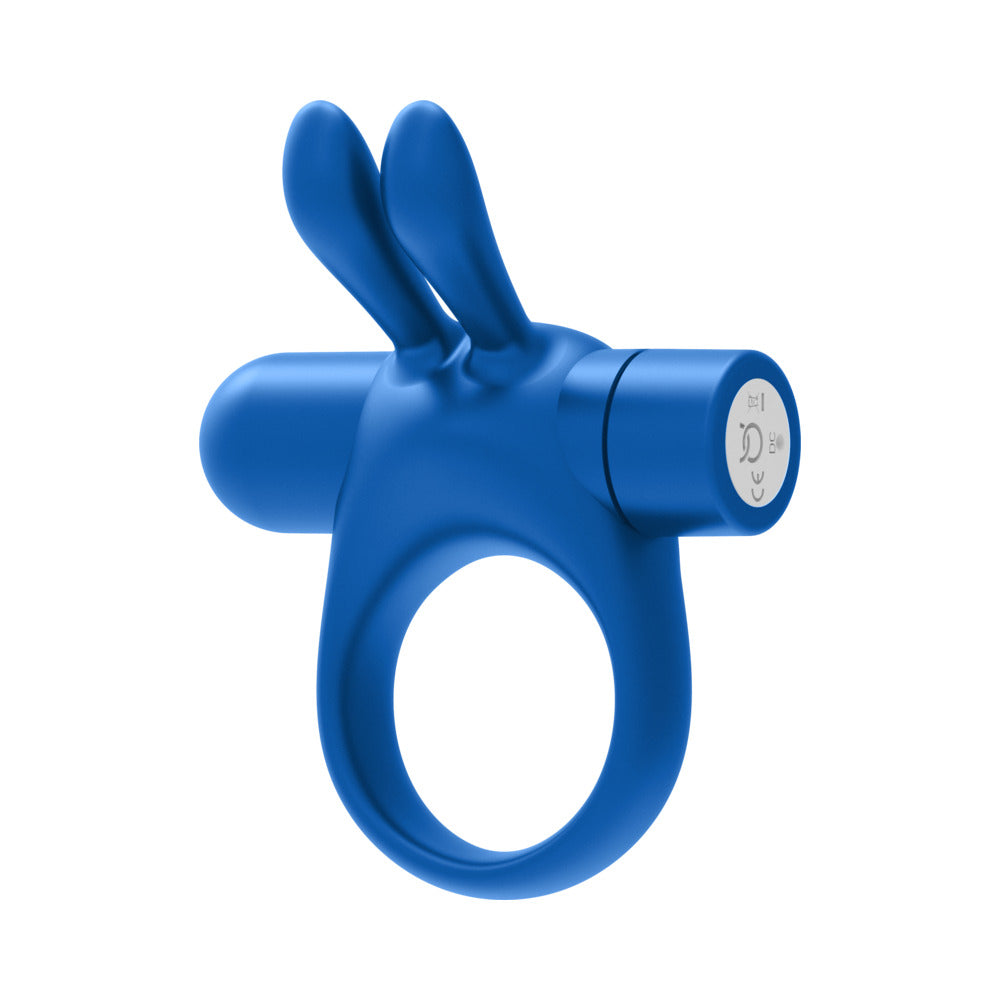 Forto Bunny Vibrating Cockring Blue