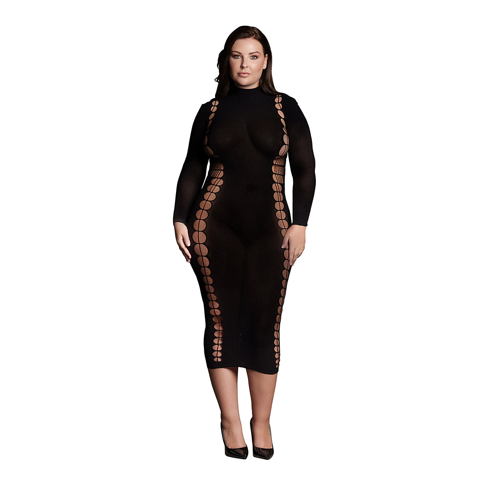 Shots Le Desir Shade Carme XL Dress With Turtleneck Black Queen Size