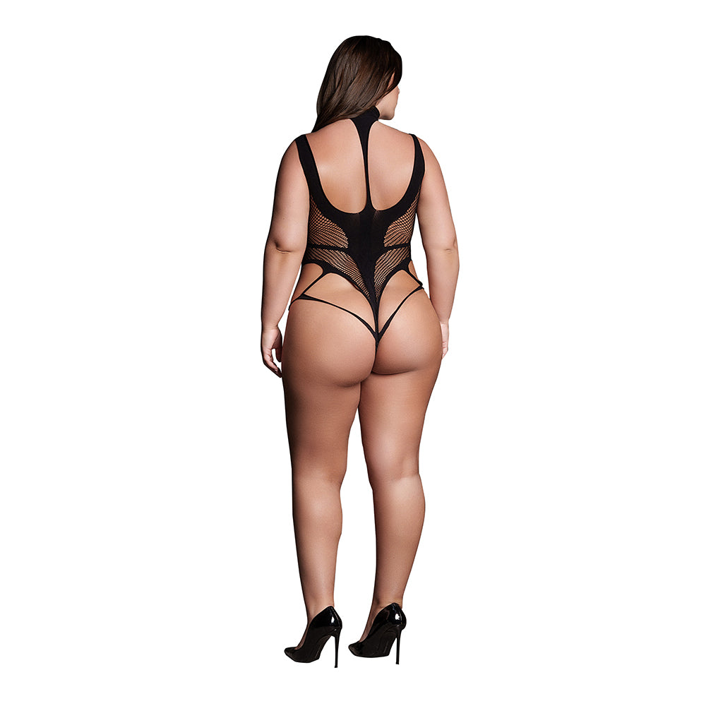 Shots Le Desir Shade Cyllene Xlviii Bodysuit With Turtleneck Black Queen Size