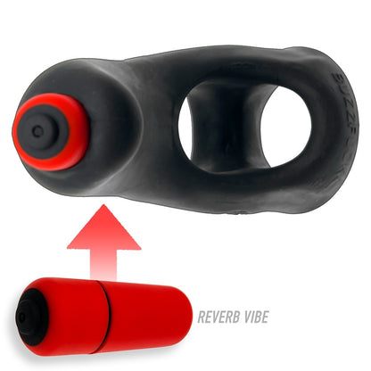 Hunkyjunk Buzzfuck Cock &amp; Ball Sling With Taint Vibrator Tar Ice