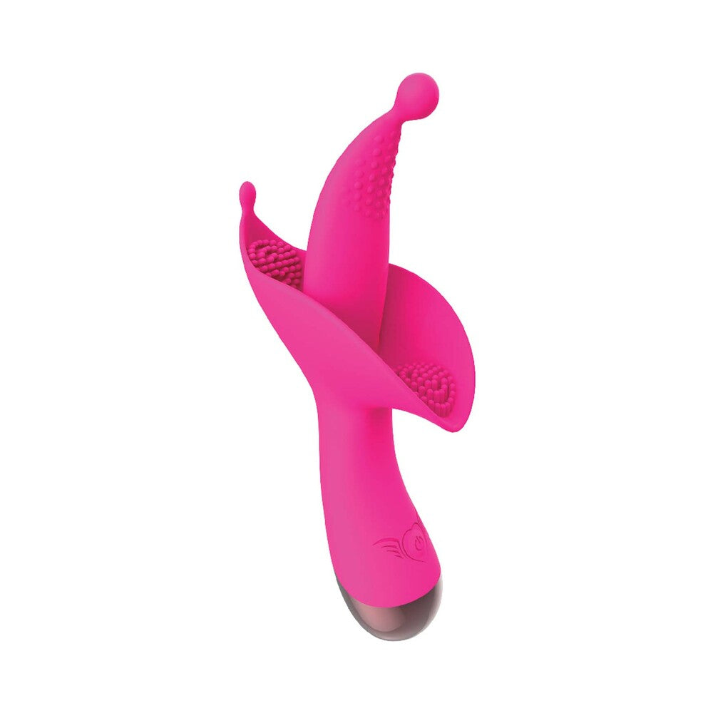 Passion Flower Bud Heat Up Dual Stimulator Pink