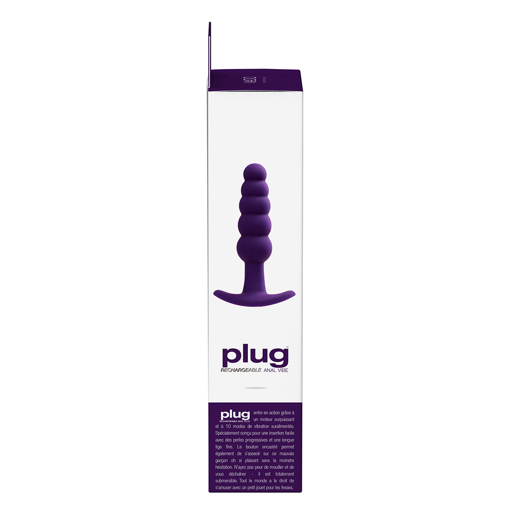 Vedo Plug Rechargeable Silicone Vibrating Anal Plug Purple