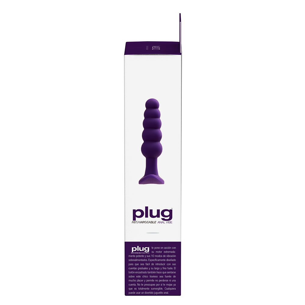 Vedo Plug Rechargeable Silicone Vibrating Anal Plug Purple