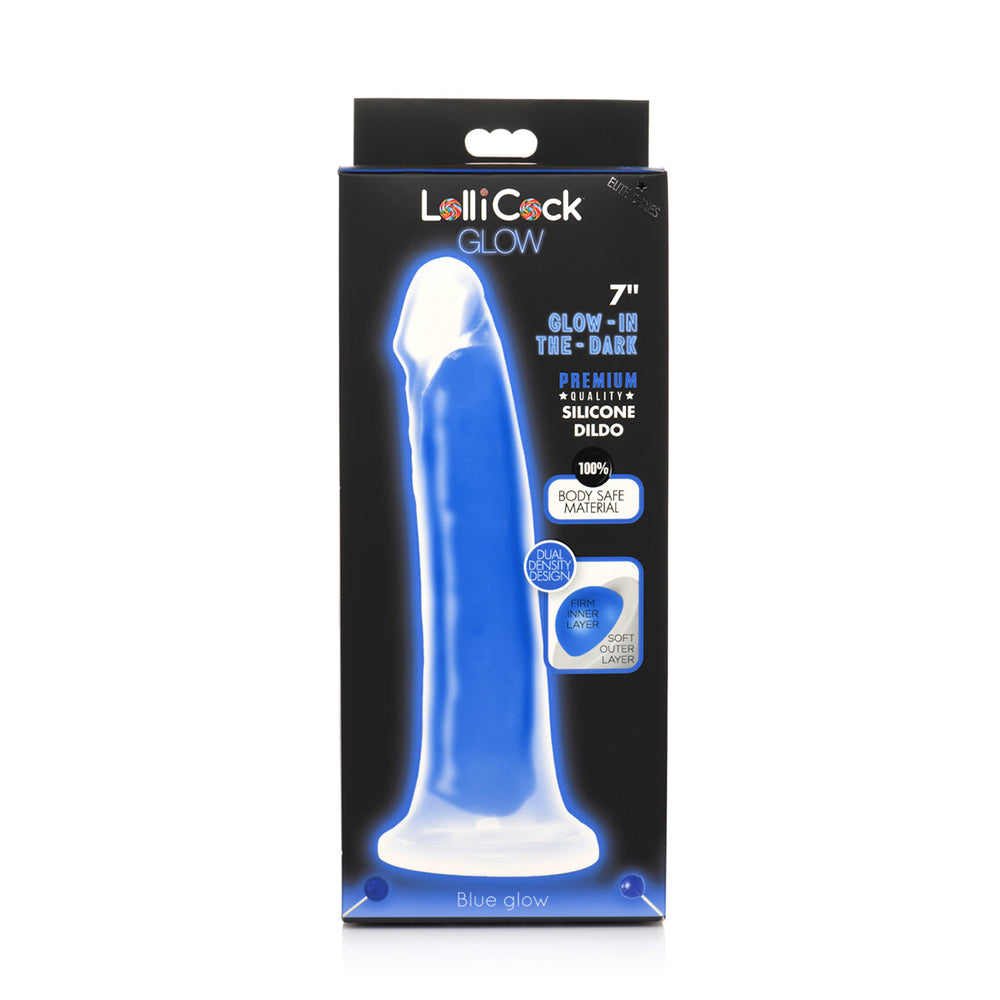 Lollicock Glow-In-The-Dark 7 In. Silicone Dildo Blue