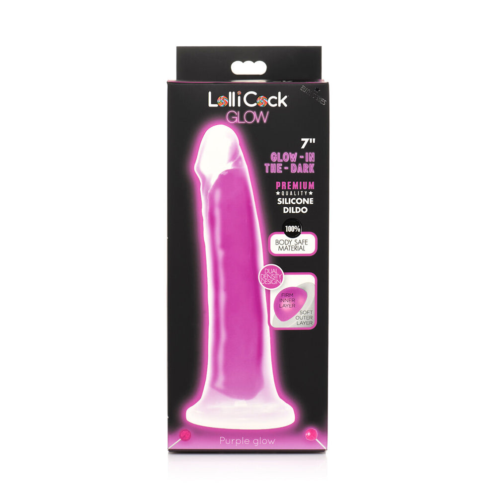 Lollicock Glow-In-The-Dark 7 In. Silicone Dildo Purple