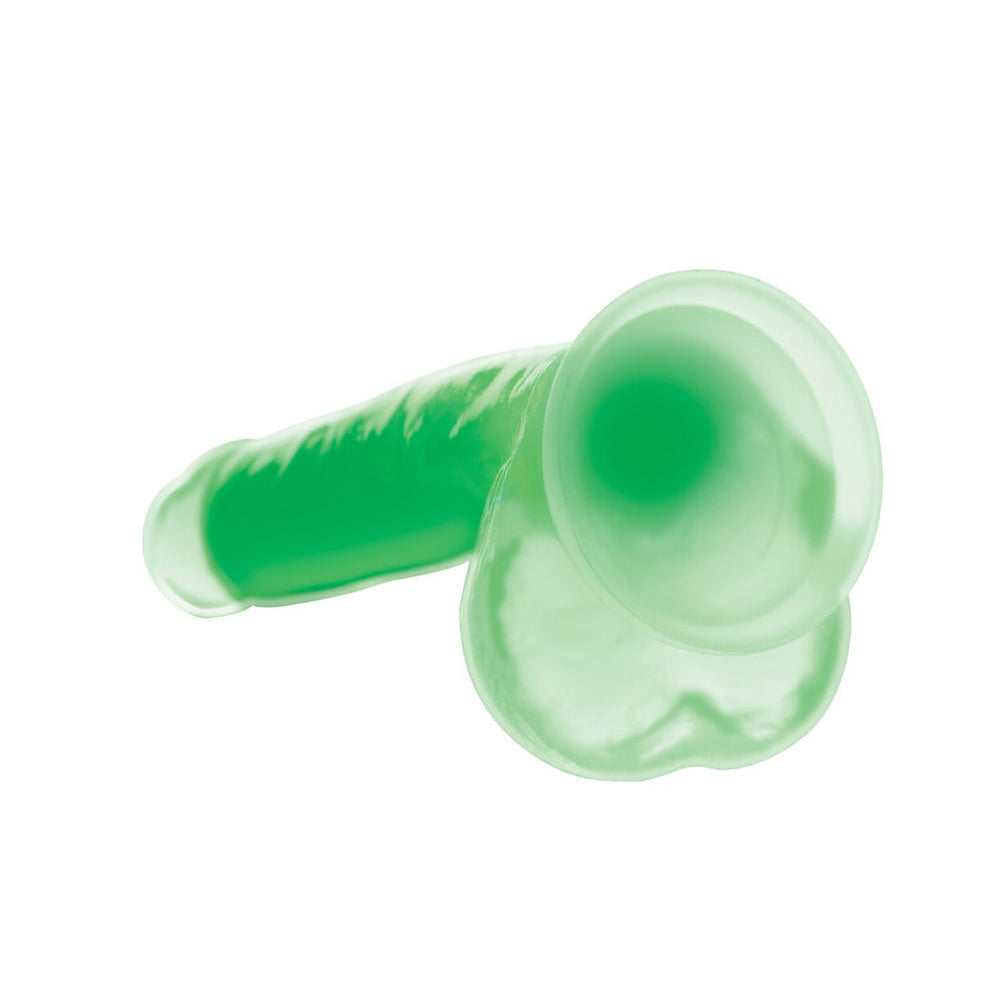 Lollicock Glow-In-The-Dark 7 In. Silicone Dildo With Balls Green