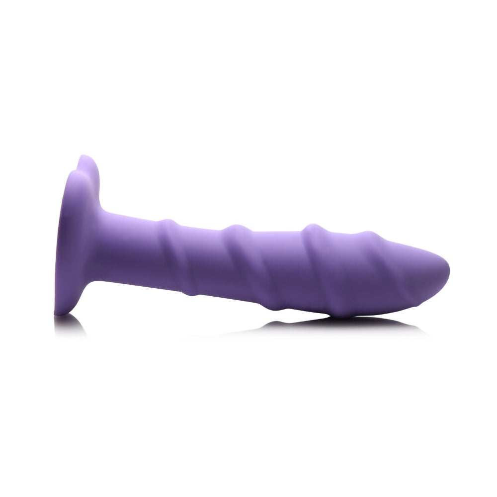 Simply Sweet Swirl 7 In. Silicone Dildo Purple