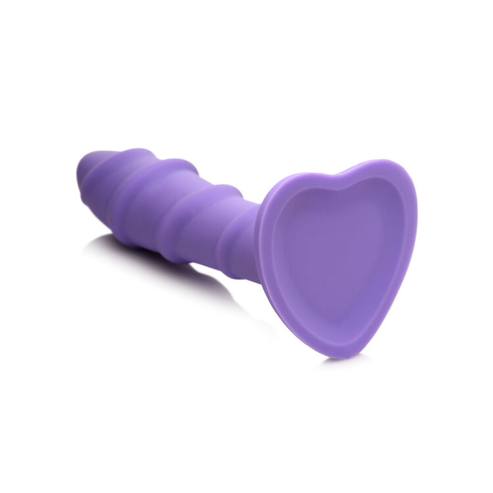 Simply Sweet Swirl 7 In. Silicone Dildo Purple