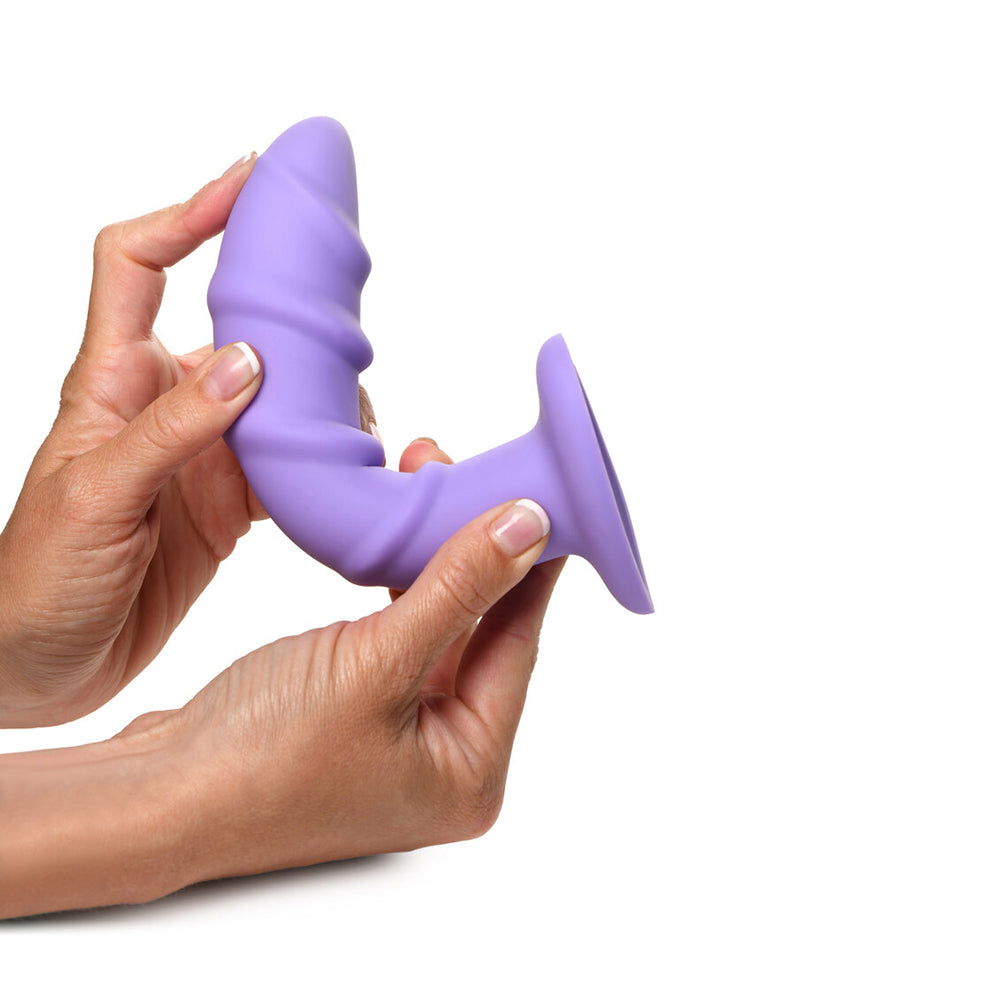 Simply Sweet Swirl 7 In. Silicone Dildo Purple