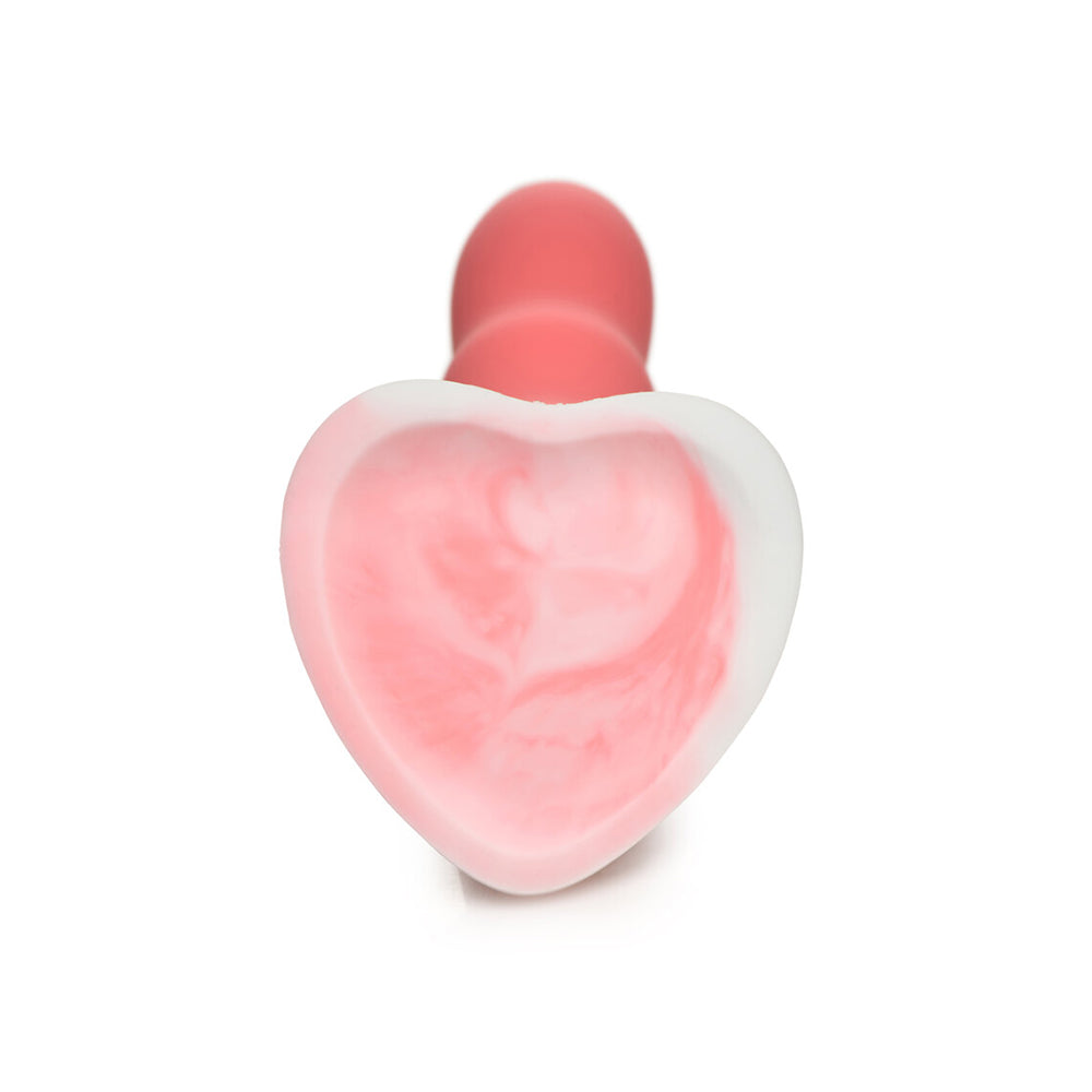 Simply Sweet Wavy 8 In. Silicone Dildo Pink/White