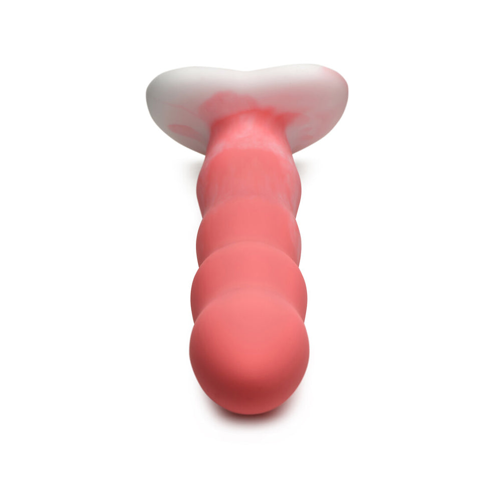 Simply Sweet Wavy 8 In. Silicone Dildo Pink/White