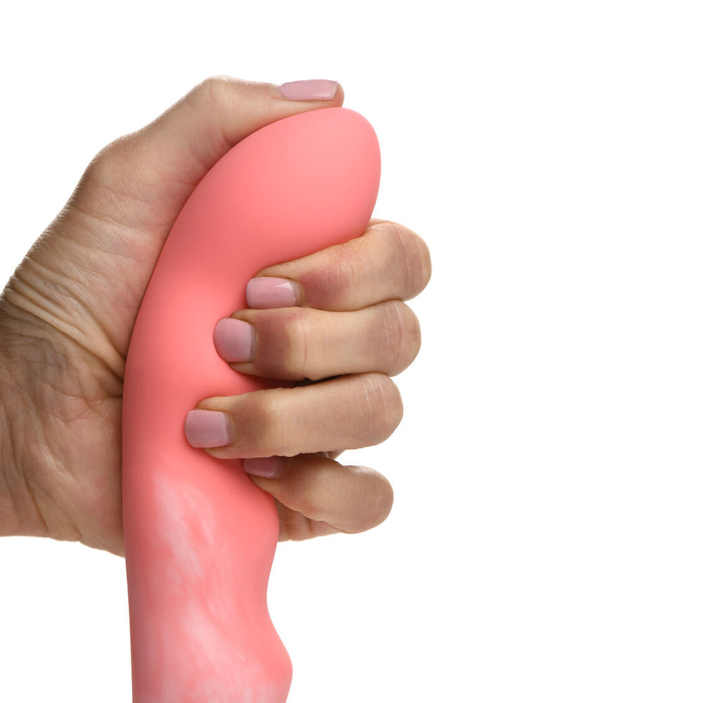 Simply Sweet Wavy 8 In. Silicone Dildo Pink/White