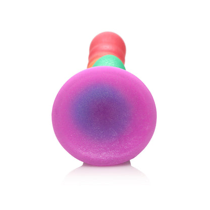 Simply Sweet Ribbed 6.5 In. Silicone Dildo Rainbow